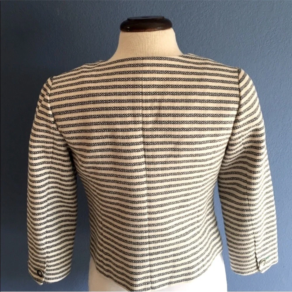 Tommy Hilfiger Navy & Cream Striped Blazer